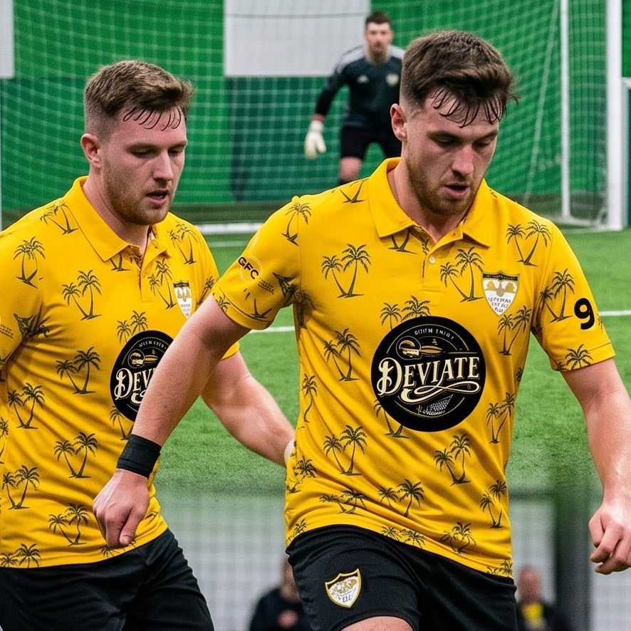 Australian Football / Soccer club members wearing custom The Clobber Club shirts